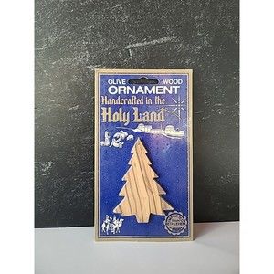 Vintage Olive Wood Ornament Handcrafted In The Holy Land